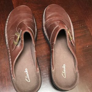 Clark’s brown shoes